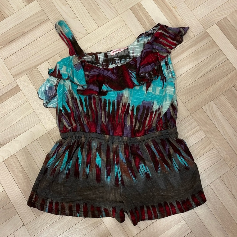 Ella moss ruffle short jumpsuit